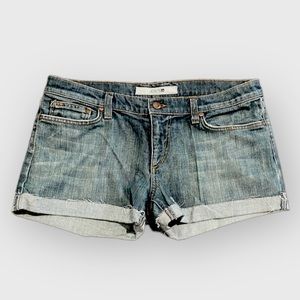 JOE’S Jean Jade Cuffed raw hem shorts size 31 in medium vintage wash.